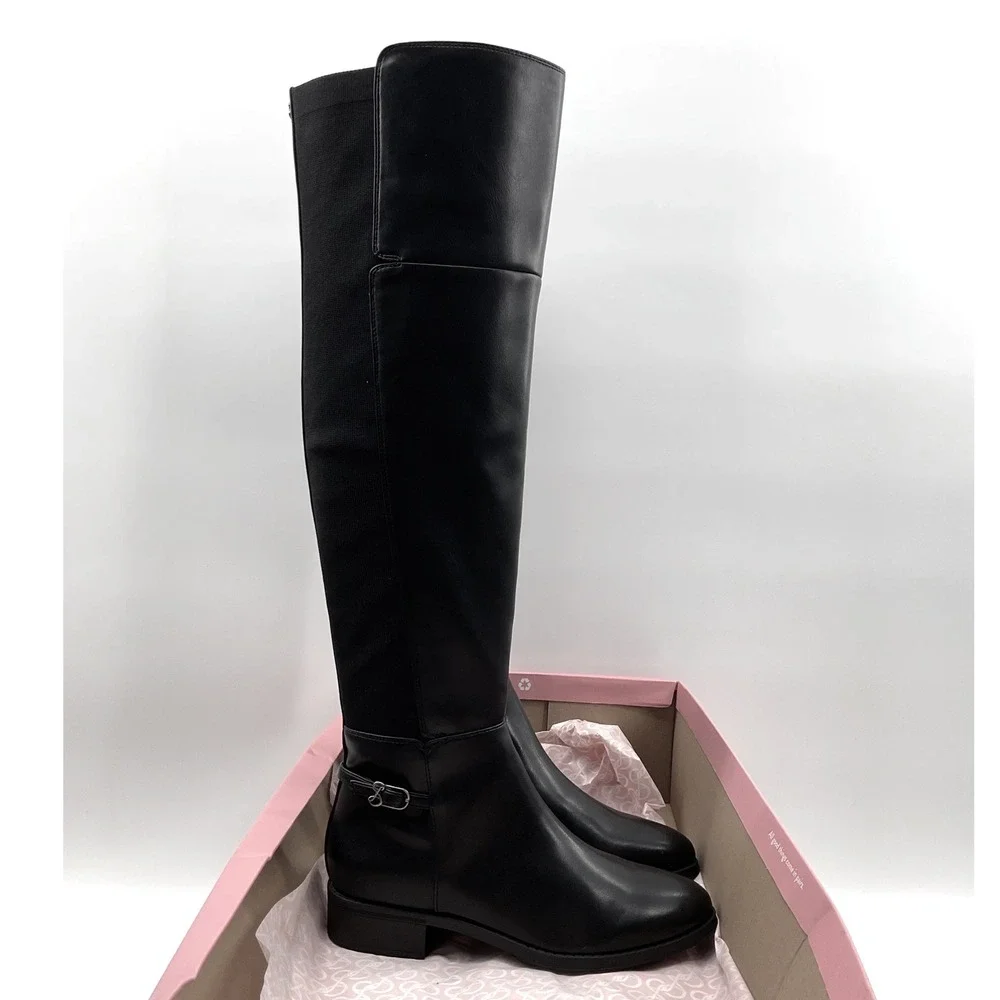 Sam and Libby Womens Black Over The Knee Stretch Back Riding Boots Size 8.5